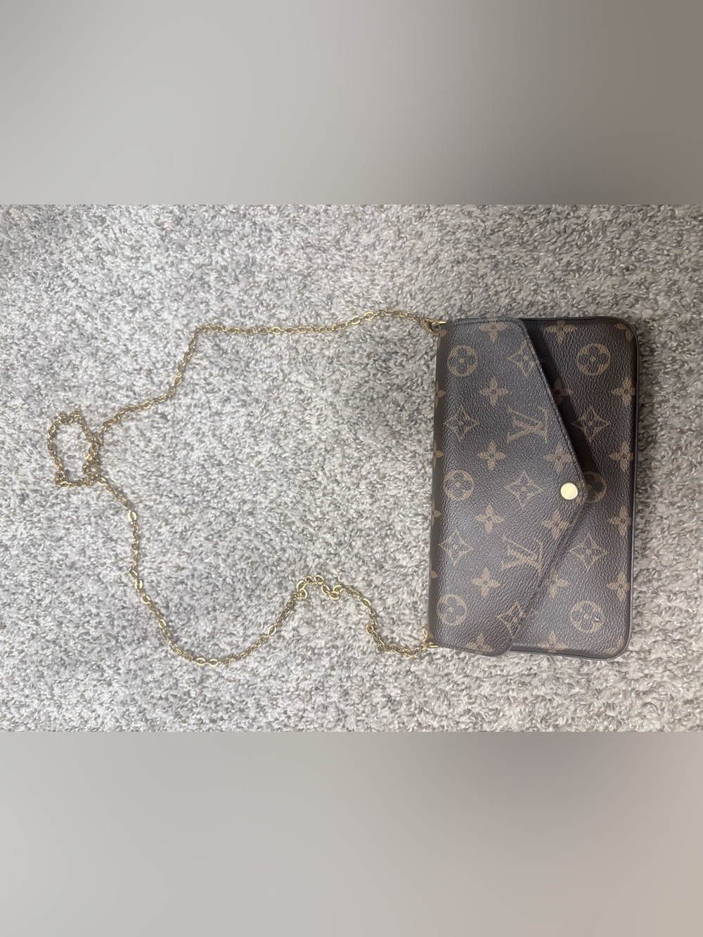 Monogram Canvas Chain Shoulder Bag - Brown